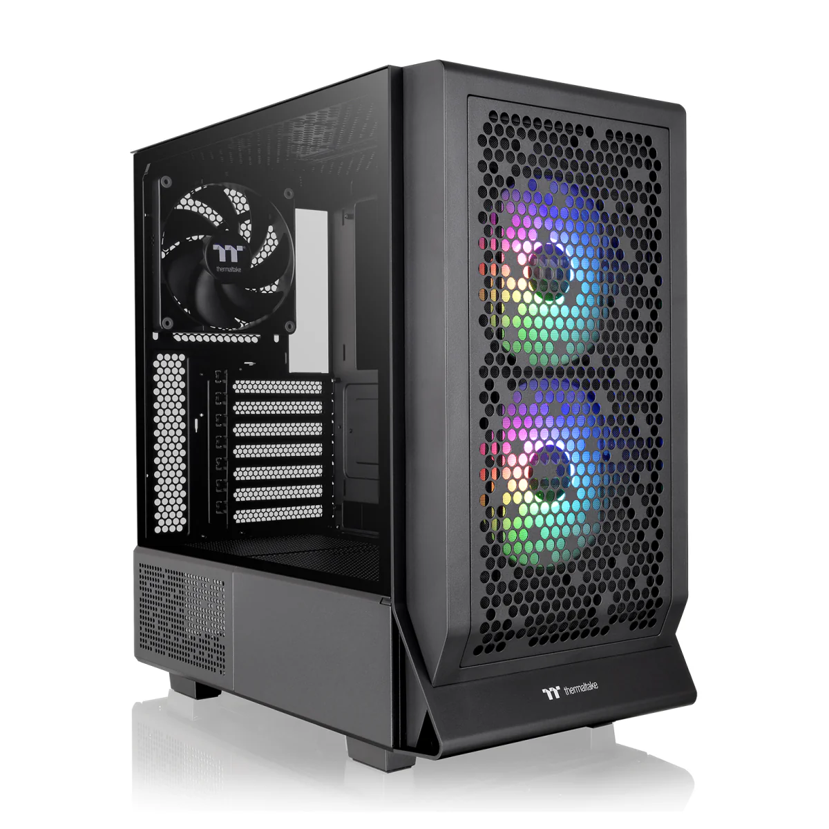 Thermaltake Ceres 330 TG ARGB Mid Tower Chassis, 2x Pre-Installed CT140 aRGB Fans & 1x CT140 Fan, 4mm Tempered Glass Panel, Up to 360mm Radiator & 7 Fans, Removable Filters, Black | CA-1Y2-00M1WN-01 – Buy Online