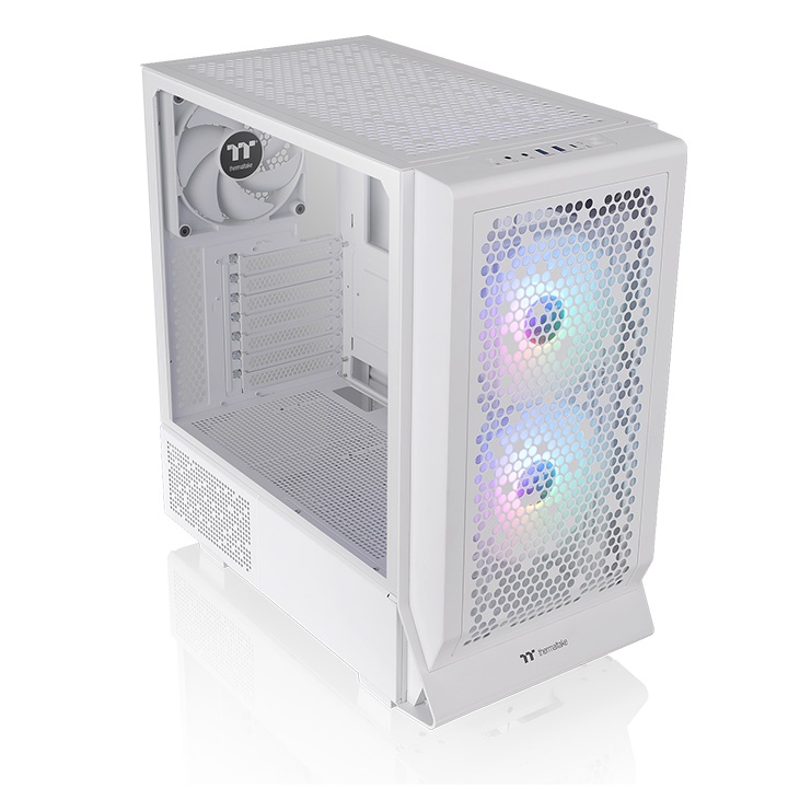Thermaltake Ceres 330 TG ARGB Mid Tower Chassis, 2x Pre-Installed CT140 aRGB Fans 1x CT140 Fan, 4mm Tempered Glass Panel, Up to 360mm Radiator 7 Fans, Removable Filters, Snow | CA-1Y2-00M6WN-01 – Buy Online