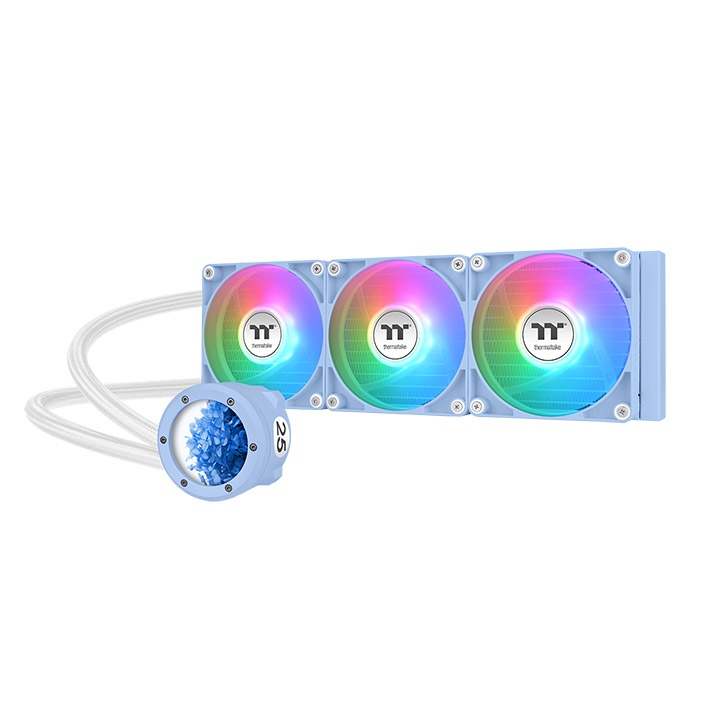 Thermaltake TH360 V2 Ultra ARGB Sync All-In-One Liquid Cooler, 2.1" TFT-LCD Display, 360mm Radiator, 2000 RPM Fan Speed, 57.05 CFM Fan Airflow, Hydrangea Blue | CL-W420-PL12BU-A – Buy Online