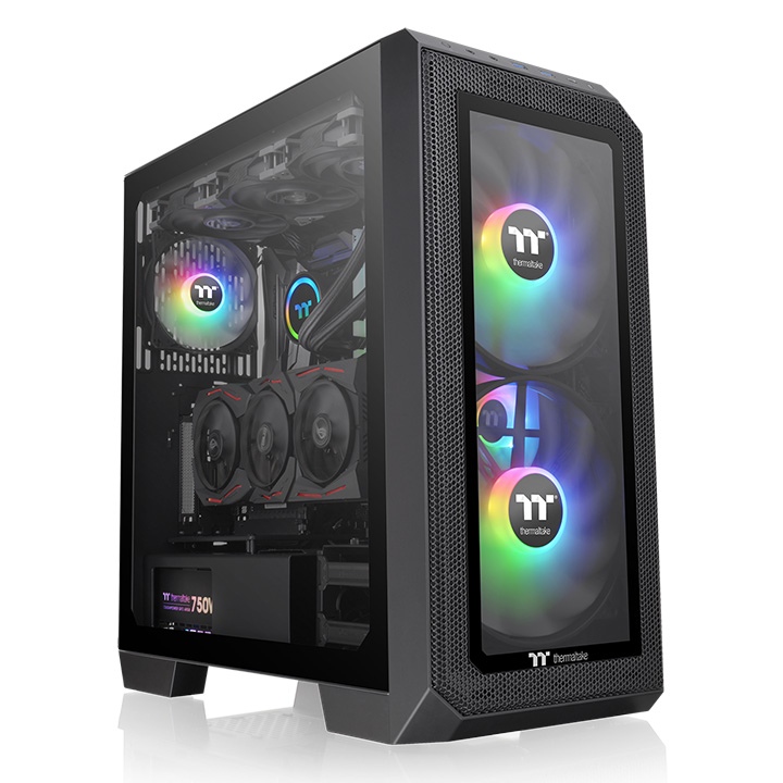 Thermaltake View 300 MX Mid Tower Chassis, Dual front panels 2x Pre-installed 200mm ARGB PWM fans, USB 3.2 (Gen 2) Type-C x 1, USB 3.0 x 2, HD Audio x 1, 7 Rotatable Expansion Slots | CA-1P6-00M1WN-00 – Buy Online
