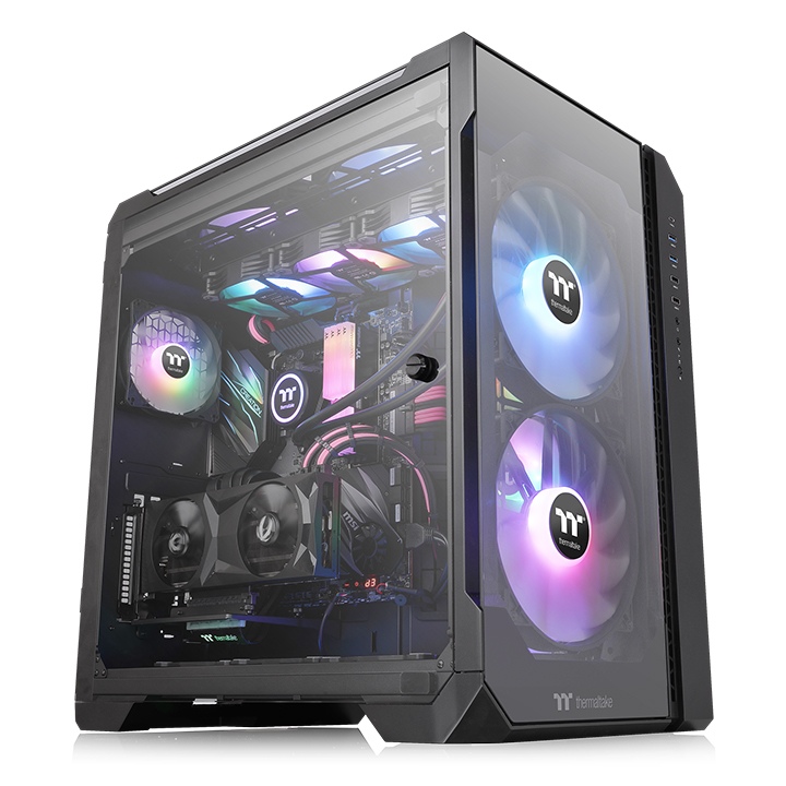 Thermaltake View 51 Tempered Glass Full-Tower PC Chassis, ARGB Edition, 8 Expansion Slots, 4x Drive Bays,  Black | CA-1Q6-00M1WN-00 – Buy Online