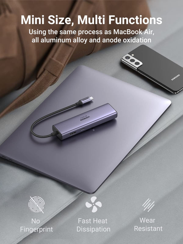 UGREEN Revodok 107 USB-C 7-in-1 Hub, 4K@60Hz HDMI, 1Gbps Ethernet, 100W Power Delivery, & SD/TF Card Reader | 60515 thumbnail 4