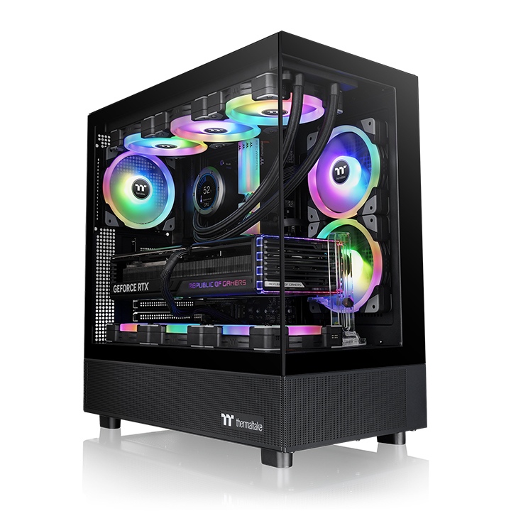Thermaltake View 270 TG ARGB  Mid Tower E-ATX Case, Preinstalled 1 x CT140 ARGB Fans, 360MM Radiator Support, 2x Tempered Glass on Front and Side, Black | CA-1Y7-00M1WN-03 – Buy Online