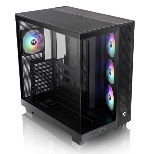 Thermaltake View 380 XL TG ARGB Mid Tower Case, 4x Pre-installed 120mm ARGB Fans, Supports Hidden-Connector Motherboard, 360mm Radiator, Black | CA-11E-00M1WN-00 – Buy Online