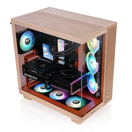 Thermaltake View 380 XL TG ARGB Gravel Sand Mid Tower Case, 4x Pre-installed 120mm ARGB Fans, Supports Hidden-Connector Motherboard, 360mm Radiator | CA-11E-00MGWN-00 – Buy Online