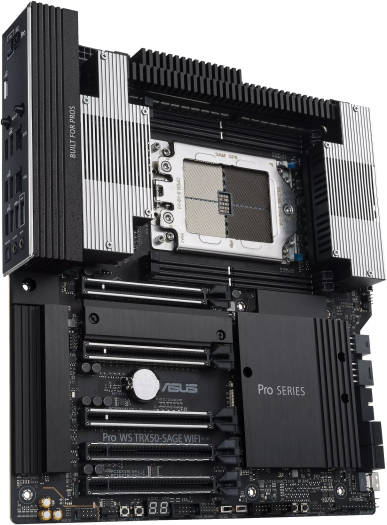 Asus Pro WS TRX50-SAGE WIFI AMD sTR5 CEB Workstation Motherboard, AMD TRX50 Chipset, 4x DIMM DDR5 / SUPPORT MAXIMUM 1TB MEMORY , 3x M.2 Slot, 5x PCIe x16 Slot | 90MB1FZ0-M0EAY0 – Buy Online